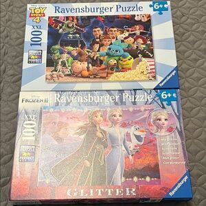 Ravensburger Toy Story and Frozen II Glitter Puzzle bundle